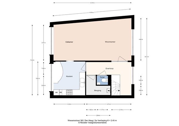 Floorplan - Wesselsstraat 360, 2572 WB Den Haag